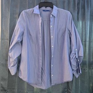 APT 9 blue pinstripe button down